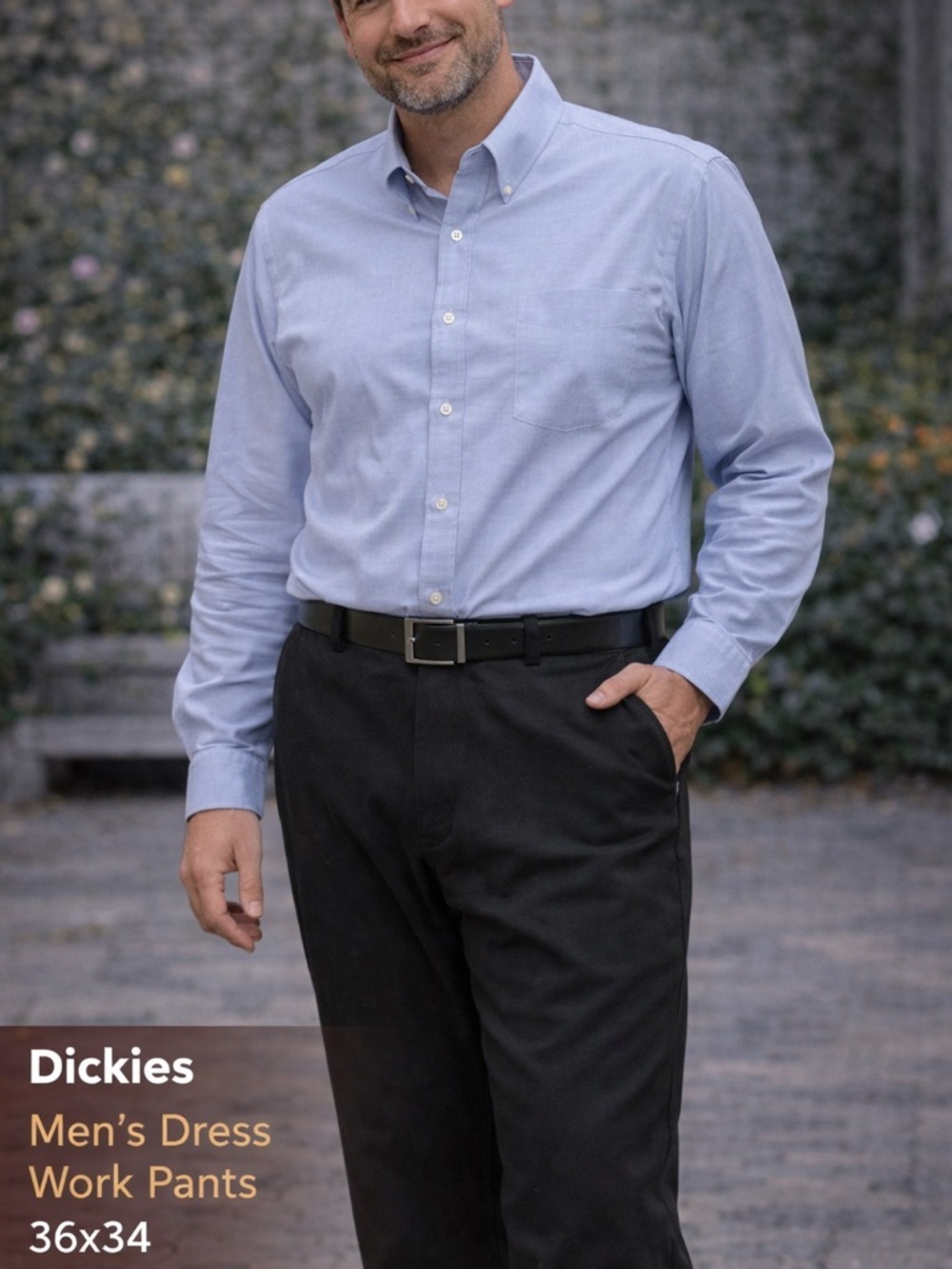 Dickies dress Work pants Men's Black Straight-Leg Pants 36x34